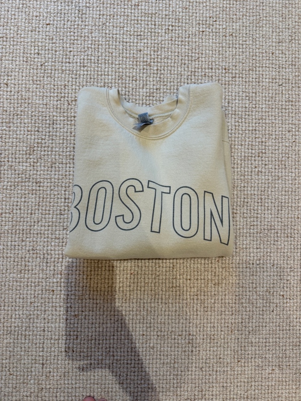 Gildan Beige "BOSTON" Crewneck Sweatshirt